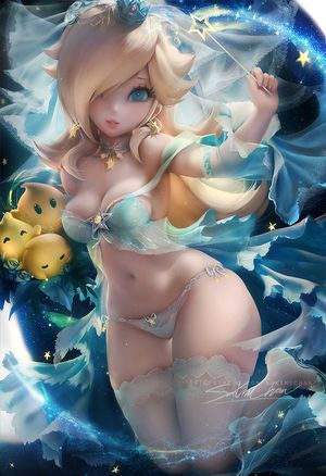 Princess Rosalina in bridal lingerie - by Sakimichan