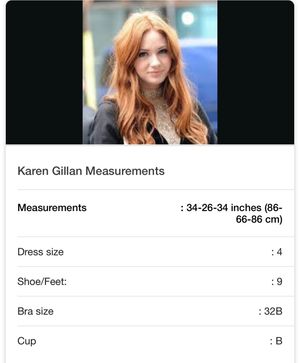 Karen Gillan’s measurements