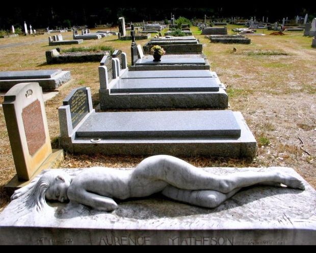 Weird Sexy Statue Tombstone