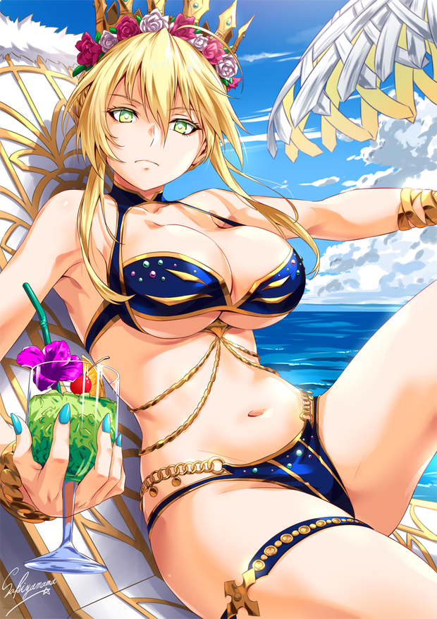 lancer artoria swimsuit by voidbreak