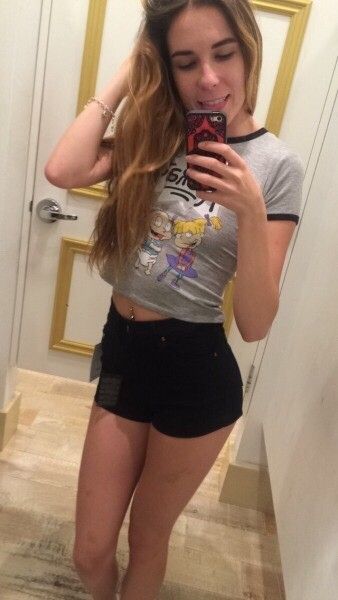 Blonde showing off