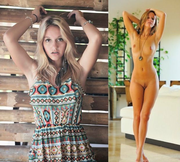 beautiful teen dressed undressed