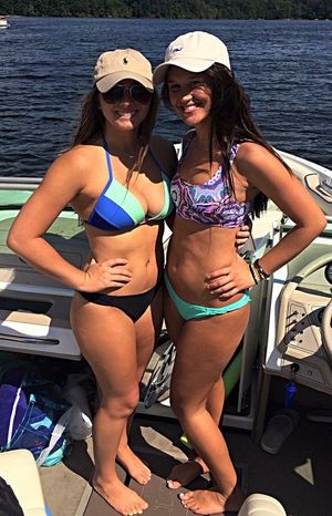 Remember the deal. First you ride on my boat, then you both ride my cock.