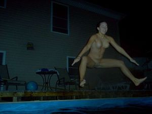 Having fun and skinny-dipping