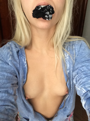 Panties in her mouth