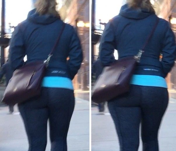 Blonde on yoga pants