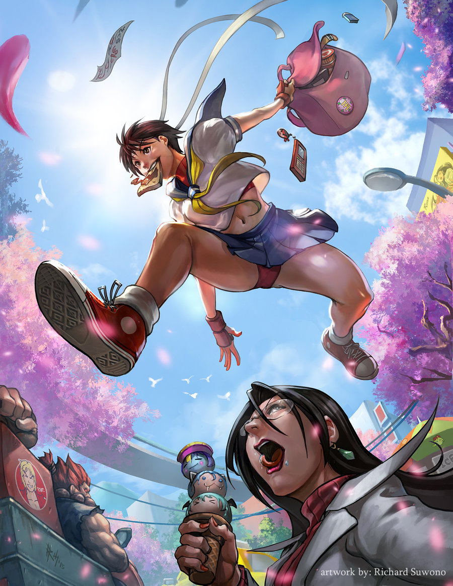 Sakura is late for class.