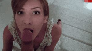 Taking a huge load in her mouth