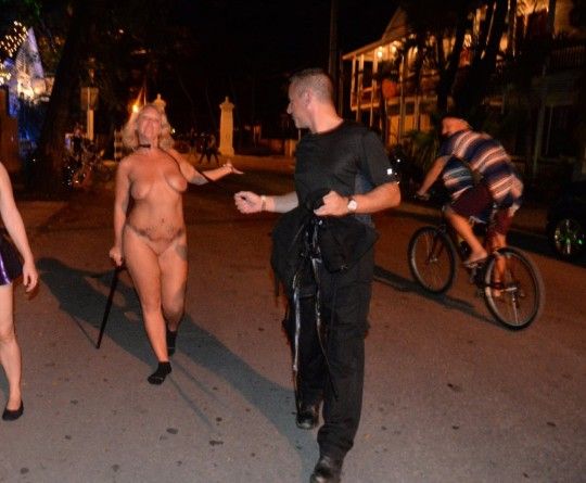 She stayed naked for the rest of the night. She walked naked through the streets back to the hotel.