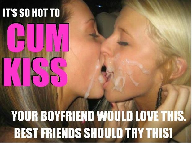 Sharing his hot cum with your best friend is a great gift to him. He'll love you for it