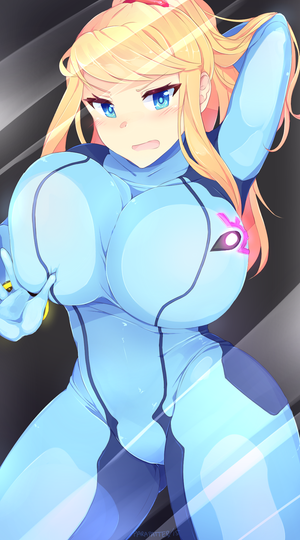 Bakunyuu Zero Suit Samus Wallpaper by parapatter