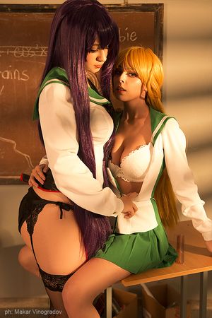High of the Dead - Rei and Saeko cosplay by Disharmonica