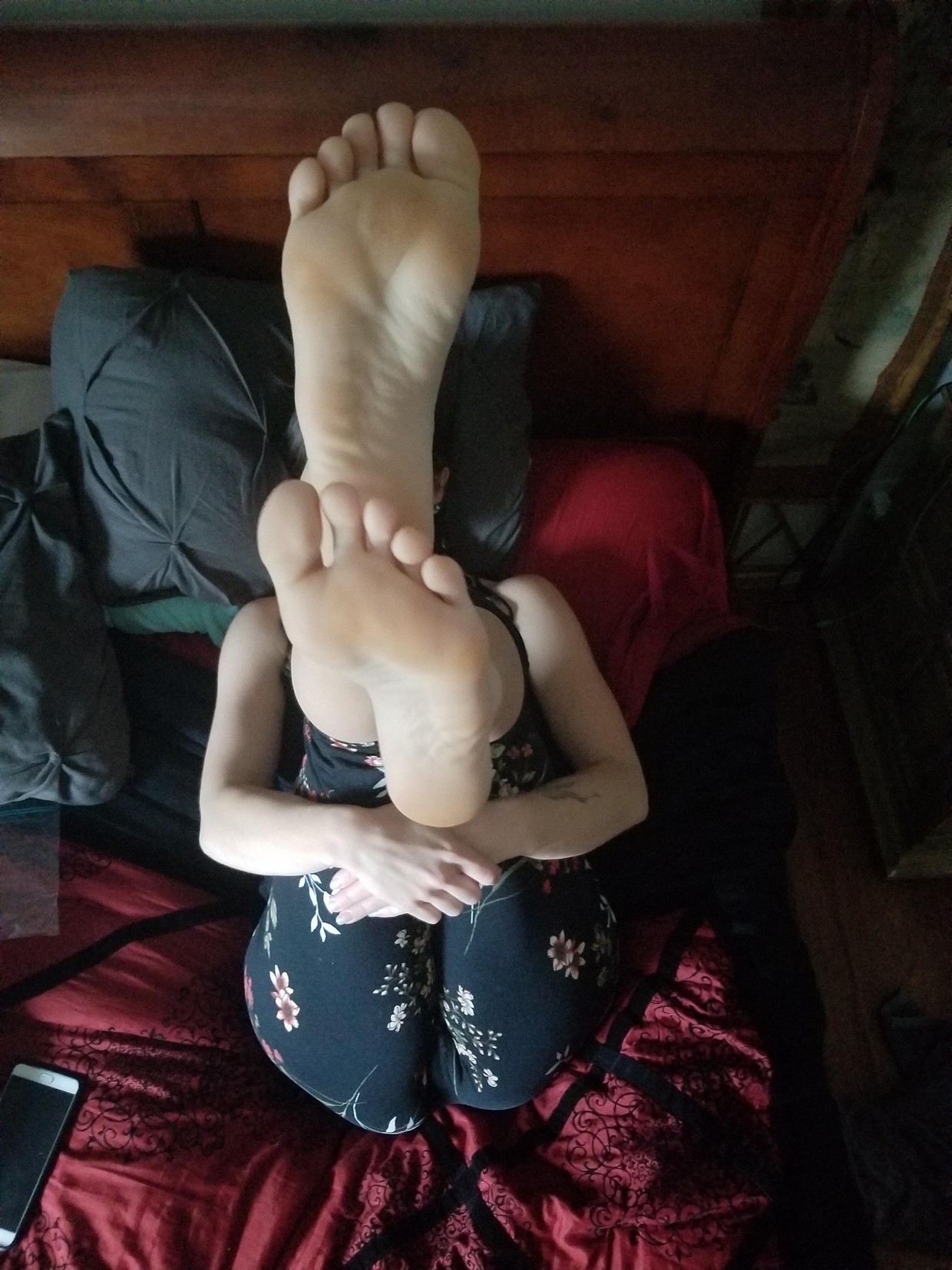 soles and butt with pants