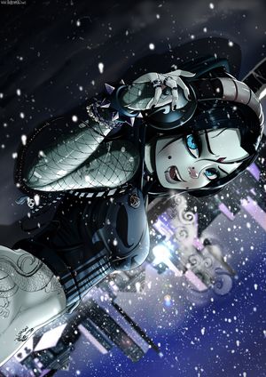 A snowy day and a goth Raven.