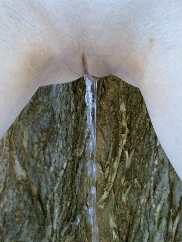 closeup of female pissing in winter