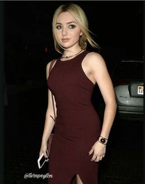 Peyton list is looking sexy as hell with big boobs in red dress