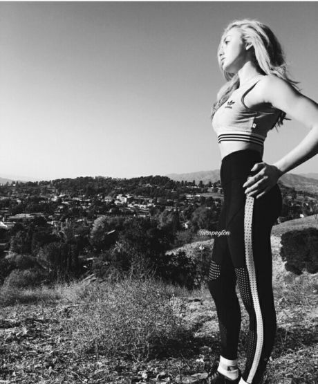 Peyton list is looking sexy as hell with big boobs in sports bra and big ass in yoga pants