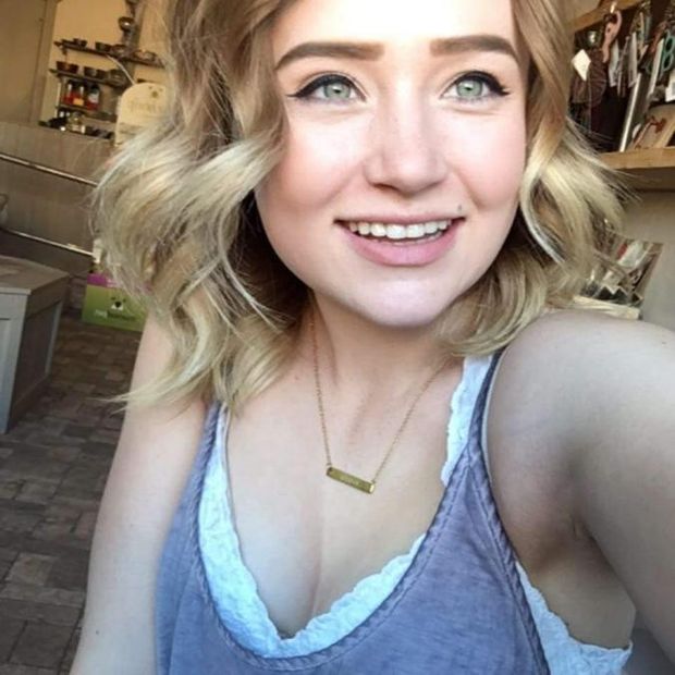 Brighton Gunderson is looking sexy as hell with big in light blue laced bra