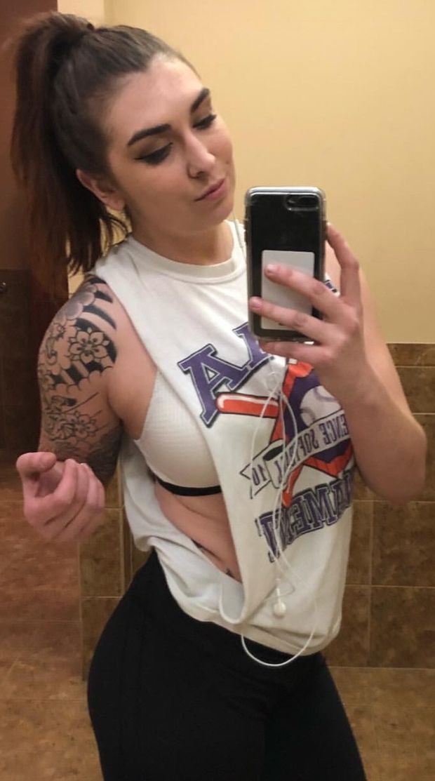 Sports bra showing