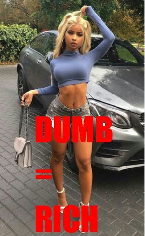 dumb blonde bimbos get money for being stupid fuck toys