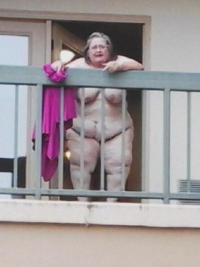 Exposing myself on a hotel balcony