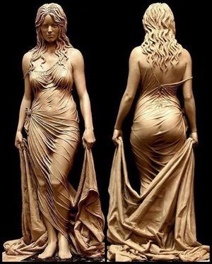 Transparent dress. Looks like it might be on a statue.