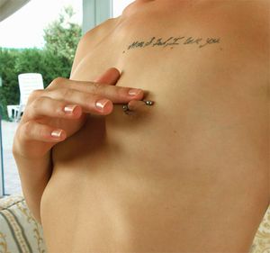A nipple piercings of very small tits!