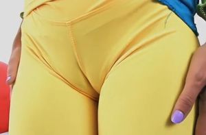 Britney in yellow leggings
