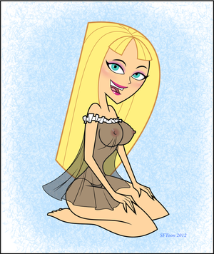 Cartoon Blonde Pinup Exercise by SFToon