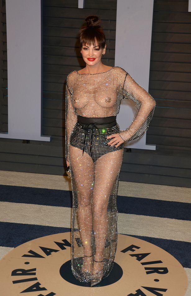 Singer Bleona Qereti shocks Oscars after-party goers with transparent dress at Vanity Fair bash 2018.