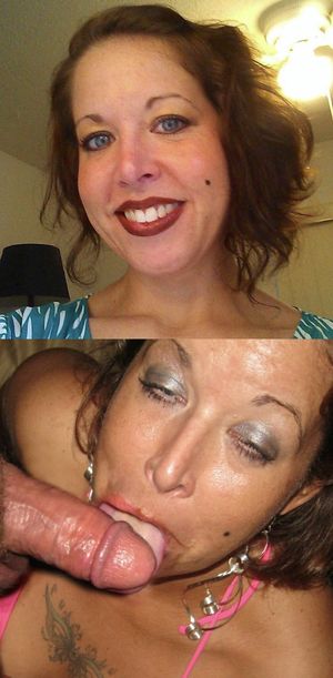 Before and after of slut sucking cock