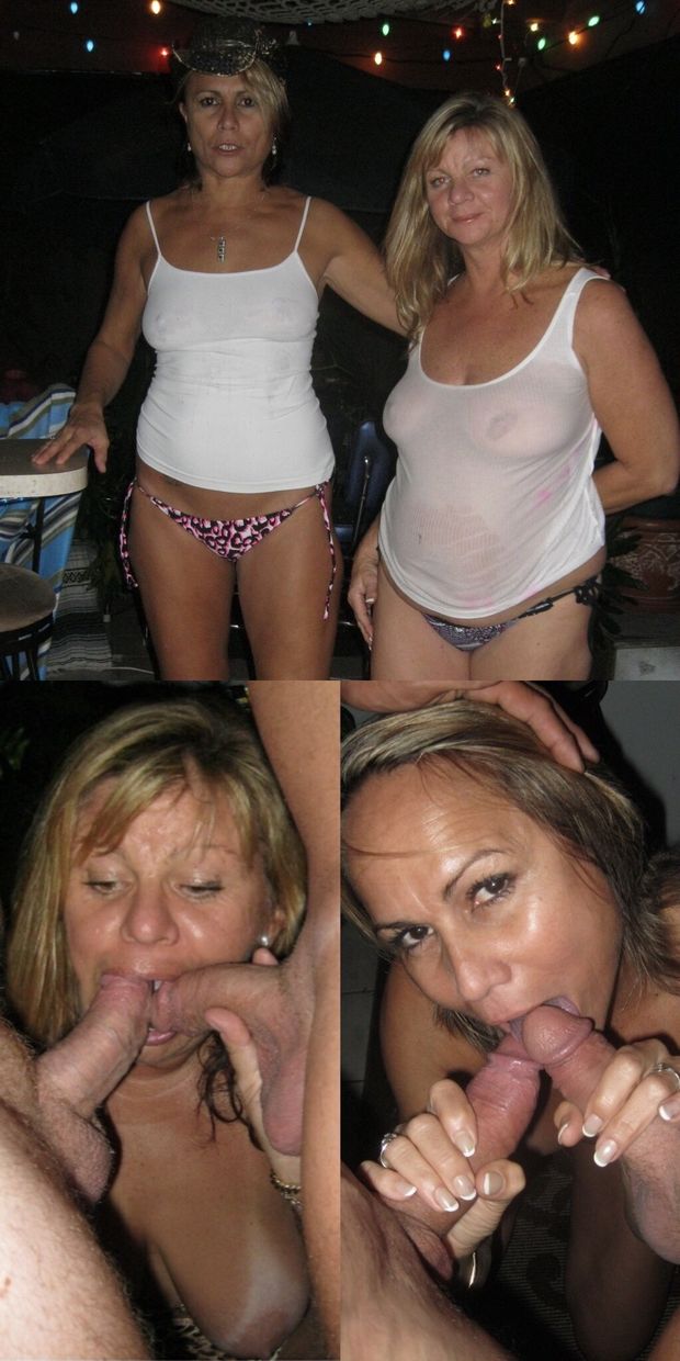 2 whores sucking multiple cocks