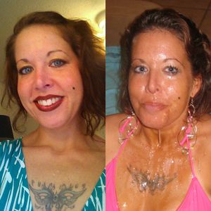 Slutty Milf before and after facial