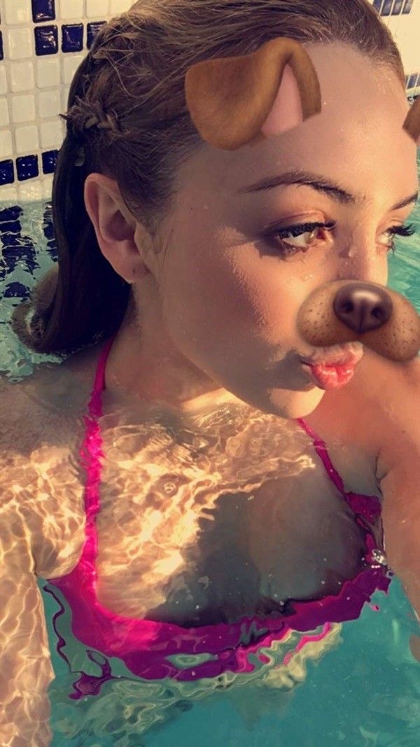 Peyton list is looking sexy as hell with big boobs and cleavage in pink bikini