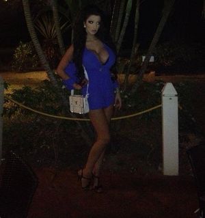 Melissa Monroe wears an FF normie electric dark blue dress out in the public space - bblue fota bim bo