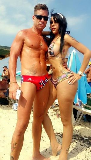 Jessica Garcia being held by Jon 12 - wild cutie at the beach - holdd fota curvv skinnyy