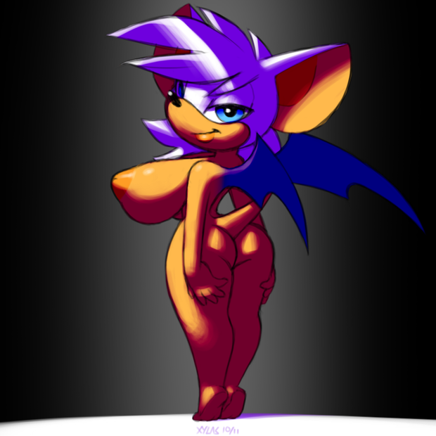 e621 2015 anthro areola bat big_breasts breasts butt erect_nipples female huge_breasts mammal membranous_wings nipples nude rouge_the_bat smile solo sonic_(series) wings xylas
