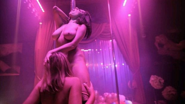 Going down on Darcie in the Club