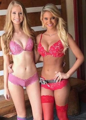 Hot blonde teens. The thigh gap on the pink one got me thinking all about her pussy
