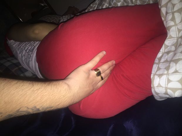 Sleeping fingering licking ass while sleep wife