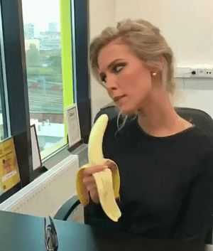 Blonde teen banana lover