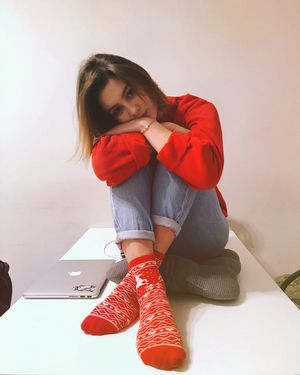 Sexy teen Christmas socks