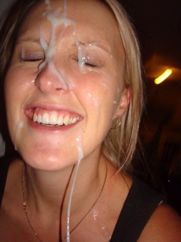 Blonde cum covered