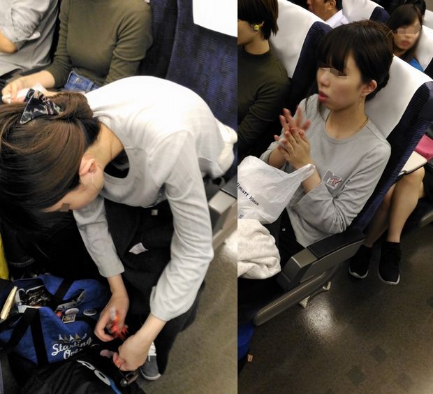 voyeur milf downblouse on train