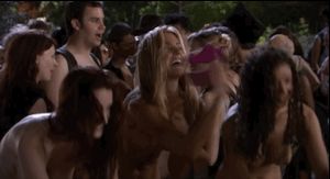 Teasing topless Candace Kroslak