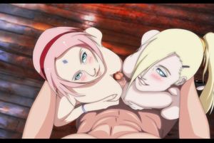 Ino and Sakura Double Titjobs With Eye Contact - Naruto