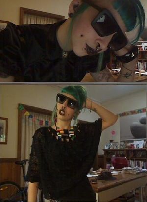 Monique Deville is a cool goth cherry bomb alien from the emo exas Chainsaw Massacre family - fota weirdd cooll hff gothh ppale hff