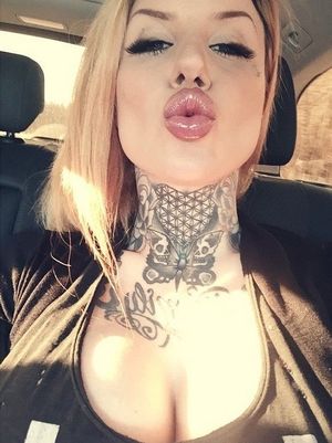 Mya Storm is separate but equal with her huge plump bimbo lips - kissy face - fota lipz