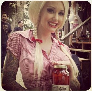 Rudy LightSpeed is country bumkin with a sexy smile on her blonde face - button up plaid Texan hick shirt - fota zxzx