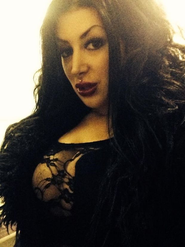 Micky Syndrome is goth babe with big tits & bigger boobs in see though gothic lingerie - fota gothh sthu